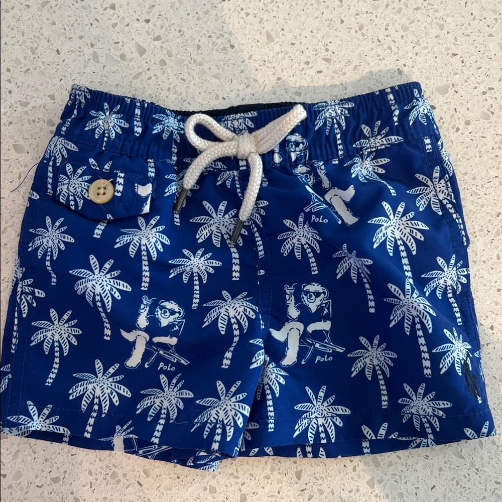 Polo Blue Palm Tree Print Shorts